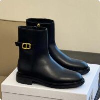 Dior Women CD 30 Montaigne Ankle Boot Black Calfskin Leather (1)