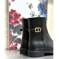 Dior Women CD 30 Montaigne Ankle Boot Black Calfskin Leather (1)
