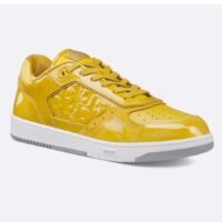 Dior Women CD B27 Low-Top Sneaker Yellow Patent Calfskin Dior Oblique Gravity Leather (11)