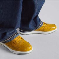 Dior Women CD B27 Low-Top Sneaker Yellow Patent Calfskin Dior Oblique Gravity Leather (11)