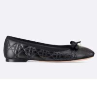 Dior Women CD Dior Ballet Flat Black Quilted Cannage Calfskin (2)