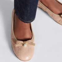 Dior Women CD Dior Ballet Flat Nude Quilted Cannage Calfskin (12)