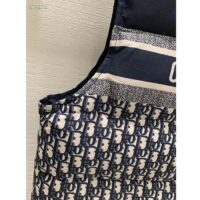 Dior Women CD Reversible Sleeveless Down Jacket Blue Ecru Oblique Quilted Technical Taffeta (3)