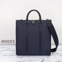 Gucci GG Unisex Ophidia Medium Tote Bag Blue Black GG Supreme Tender Canvas (2)