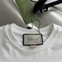 Gucci Men GG Cotton Jersey Interlocking Graffiti T-Shirt Off White Crewneck Dropped Shoulder Short Sleeves (2)