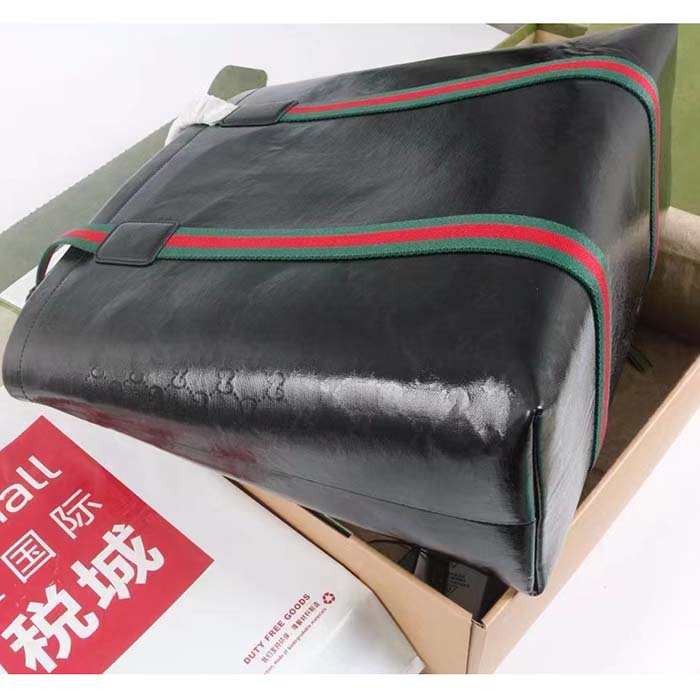 Gucci Unisex GG Crystal Medium Tote Bag Black GG Crystal Canvas Leather (10)