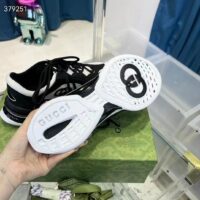 Gucci Unisex GG Run Sneaker Black Suede Interlocking G Bi-Color Rubber Lace-Up Low-Heel (5)