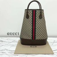 Gucci Unisex GG Savoy Duffle Bag Beige Ebony GG Supreme Canvas (5)