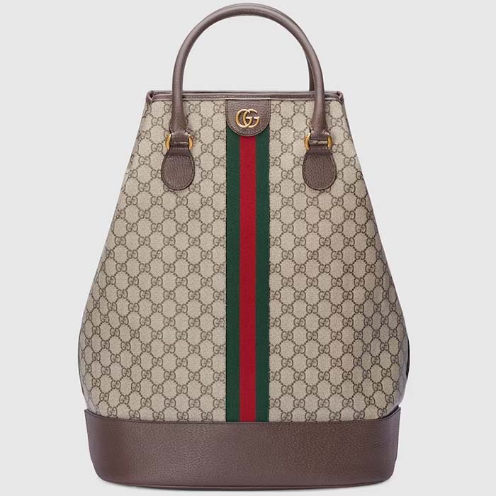 Gucci Unisex GG Savoy Duffle Bag Beige Ebony GG Supreme Canvas