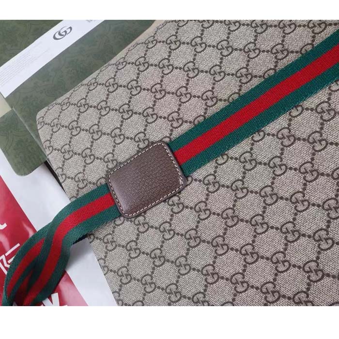 Gucci Unisex GG Tender Medium Tote Bag Beige Ebony GG Supreme Tender Canvas (6)
