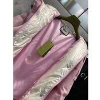 Gucci Women GG Cotton Canvas Puffer Jacket Light Pink GG Lined Interlocking G Two Front Pockets (4)