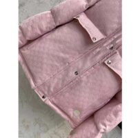 Gucci Women GG Cotton Canvas Puffer Jacket Light Pink GG Lined Interlocking G Two Front Pockets (4)