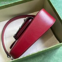 Gucci Women GG Gucci Horsebit 1955 Small Shoulder Bag Red Leather Flap Closure (10)