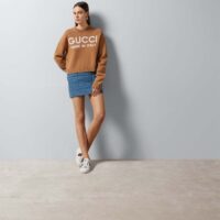 Gucci Women GG Wool Top Gucci Intarsia Camel Wool Crewneck Dropped Shoulder Long Sleeves Rib (2)