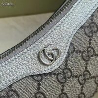 Gucci Women Ophidia Mini Bag Beige Ebony GG Supreme Canvas Metallic Silver Leather Double G (5)