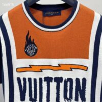 Louis Vuitton LV Men Short-Sleeved Cotton T-Shirt Orange Regular Fit Vuitton Jacquard Signature (8)