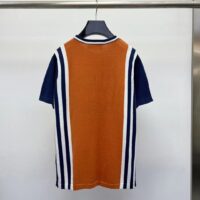 Louis Vuitton LV Men Short-Sleeved Cotton T-Shirt Orange Regular Fit Vuitton Jacquard Signature (8)