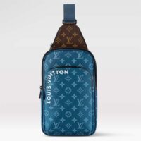 Louis Vuitton LV Unisex Avenue Slingbag NM Atlantic Blue Monogram Coated Canvas (7)