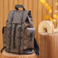 Louis Vuitton LV Unisex Christopher PM Backpack Monogram Canvas Body Flap Opening (2)