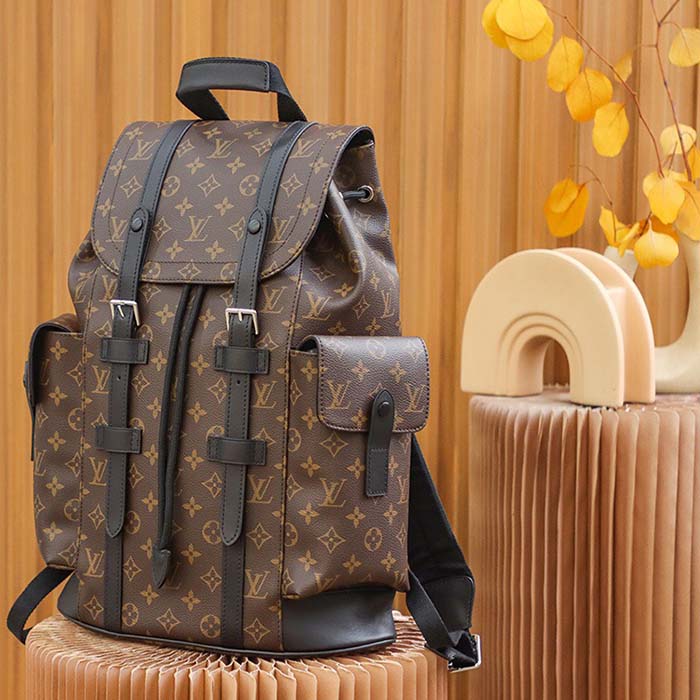 Louis Vuitton LV Unisex Christopher PM Backpack Monogram Canvas Body Flap Opening (10)