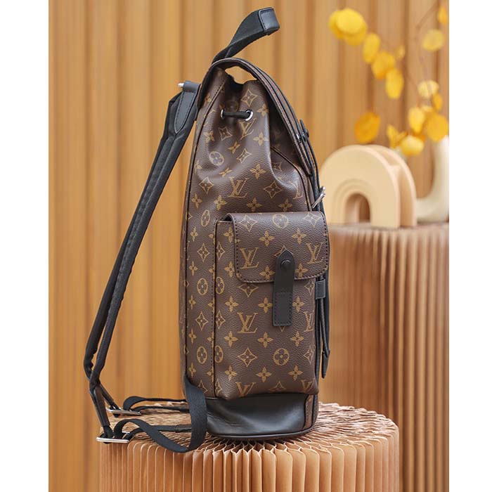 Louis Vuitton LV Unisex Christopher PM Backpack Monogram Canvas Body Flap Opening (12)