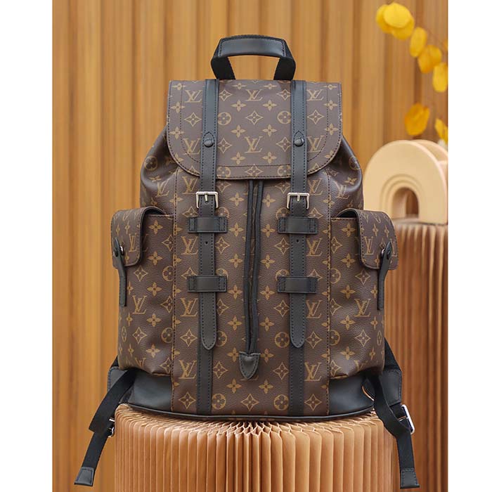 Louis Vuitton LV Unisex Christopher PM Backpack Monogram Canvas Body Flap Opening (13)