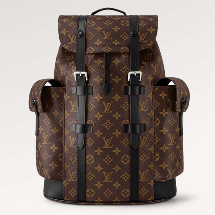 Louis Vuitton LV Unisex Christopher PM Backpack Monogram Canvas Body Flap Opening