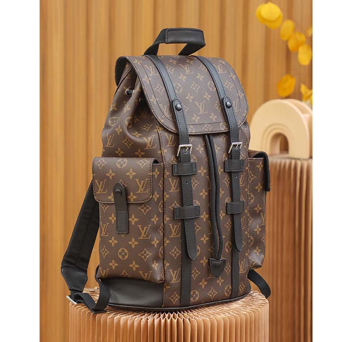 Louis Vuitton LV Unisex Christopher PM Backpack Monogram Canvas Body Flap Opening (9)