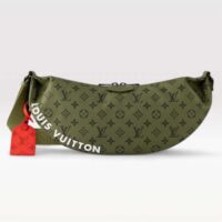 Louis Vuitton LV Unisex Hamac Bag Khaki Green Vermillion Red Monogram Coated Canvas Cowhide Leather (13)