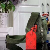 Louis Vuitton LV Unisex Hamac Bag Khaki Green Vermillion Red Monogram Coated Canvas Cowhide Leather (13)