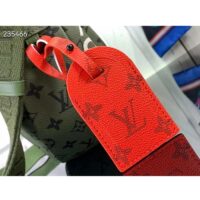 Louis Vuitton LV Unisex Hamac Bag Khaki Green Vermillion Red Monogram Coated Canvas Cowhide Leather (13)