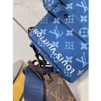 Louis Vuitton LV Unisex Keepall Bandoulière 25 Atlantic Blue Monogram Coated Canvas Cowhide Leather (7)