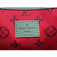 Louis Vuitton LV Unisex Keepall Bandoulière 45 Khaki Green Vermillion Red Monogram Coated Canvas (1)