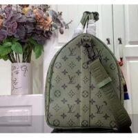 Louis Vuitton LV Unisex Keepall Bandoulière 45 Khaki Green Vermillion Red Monogram Coated Canvas (1)