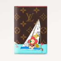 Louis Vuitton LV Unisex Passport Cover Dragon Fruit Pink Monogram Coated Canvas Grained Cowhide Leather (5)