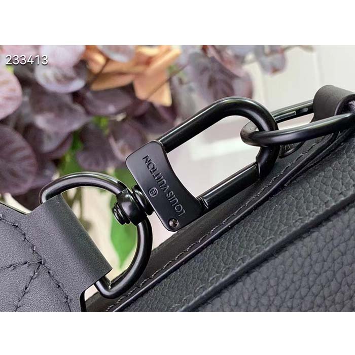 Louis Vuitton LV Unisex Pilot Briefcase Black Cowhide Leather Textile Lining (1)