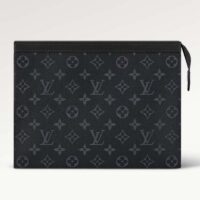 Louis Vuitton LV Unisex Pochette Voyage MM Black Grey Monogram Eclipse Canvas (1)