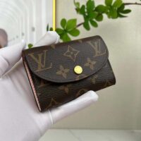 Louis Vuitton LV Unisex Rosalie Coin Purse Rose Ballerine Pink Monogram Coated Canvas Grained Cowhide Leather (4)