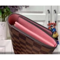 Louis Vuitton LV Unisex Sarah Wallet Pink Damier Ebene Coated Canvas Grained Cowhide Leather (1)