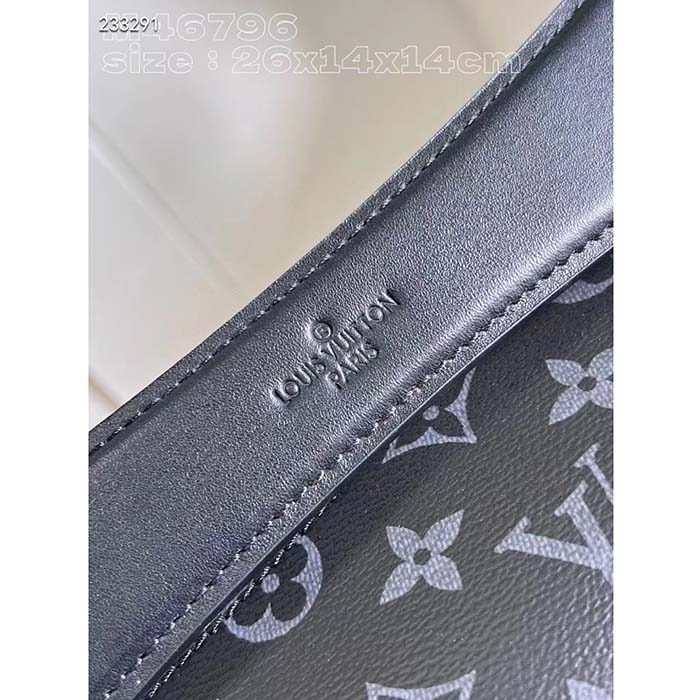 Louis Vuitton LV Unisex Soft Polochon PM Monogram Eclipse Coated Canvas Cowhide Leather (3)