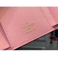 Louis Vuitton LV Unisex Victorine Wallet Pink Monogram Coated Canvas Grained Cowhide Leather (8)