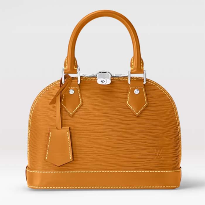 Louis Vuitton LV Women Alma BB Handbag Honey Gold Epi Grained Cowhide Leather