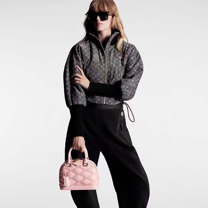 Louis Vuitton LV Women Alma BB Handbag Rosabella Pink Lamb Cowhide Leather (11)