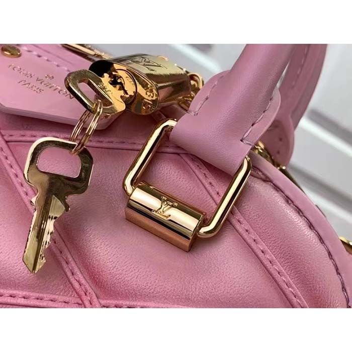 Louis Vuitton LV Women Alma BB Handbag Rosabella Pink Lamb Cowhide Leather (6)