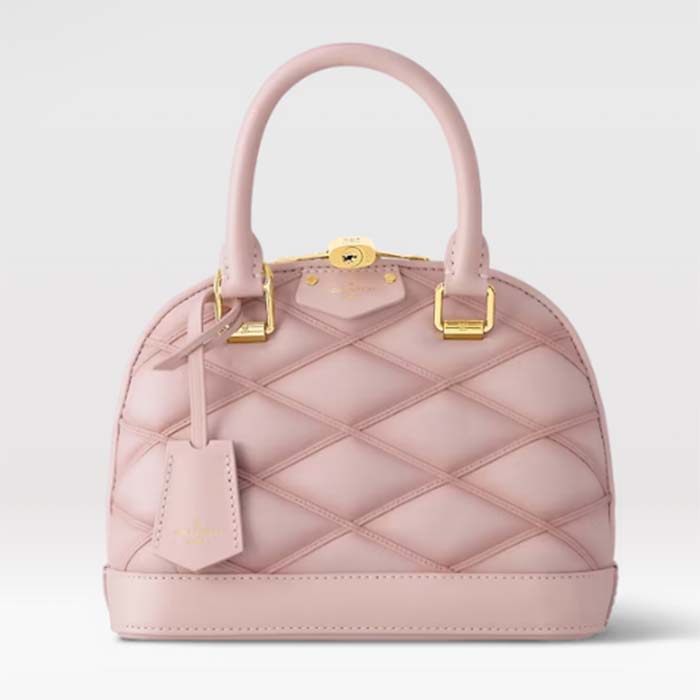 Louis Vuitton LV Women Alma BB Handbag Rosabella Pink Lamb Cowhide Leather
