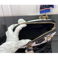Louis Vuitton LV Women Alma BB Handbag White Black Lamb Cowhide Leather (2)
