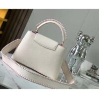 Louis Vuitton LV Women Capucines BB Handbag Cream Beige Pearly Pink Taurillon Cowhide Leather (6)