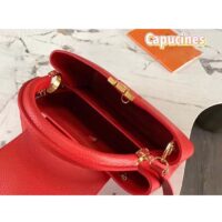 Louis Vuitton LV Women Capucines BB Handbag Scarlet Red Taurillon Cowhide Leather (11)