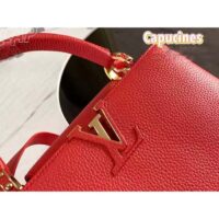 Louis Vuitton LV Women Capucines BB Handbag Scarlet Red Taurillon Cowhide Leather (11)