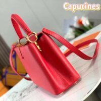 Louis Vuitton LV Women Capucines BB Handbag Scarlet Red Taurillon Cowhide Leather (11)
